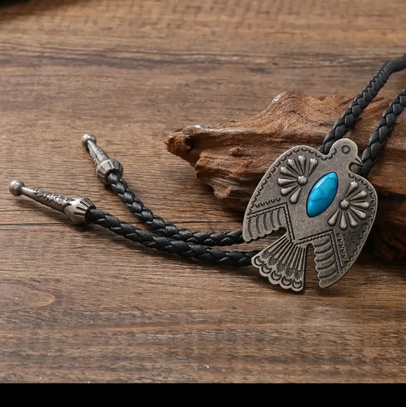 New thunderbird phoenix bird leather bolo tie - Picture 5 of 5